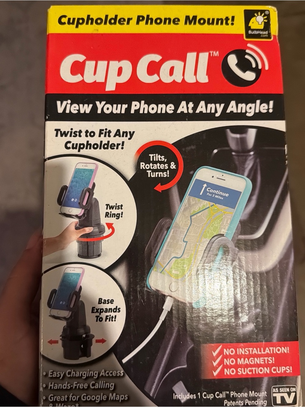 2 CupCall Cupholder Phone Mount – Black